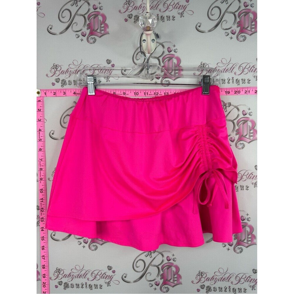 Tail SKORT skirt shorts under neon pink Hot Pink Ruched Tennis Skort